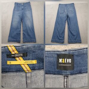 Maeve The Colette Wide Leg Cropped Jeans - Light Blue Denim